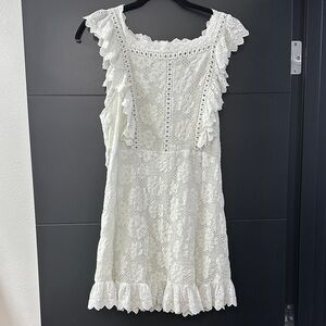 Fashion Nova White Crochet Lace Dress